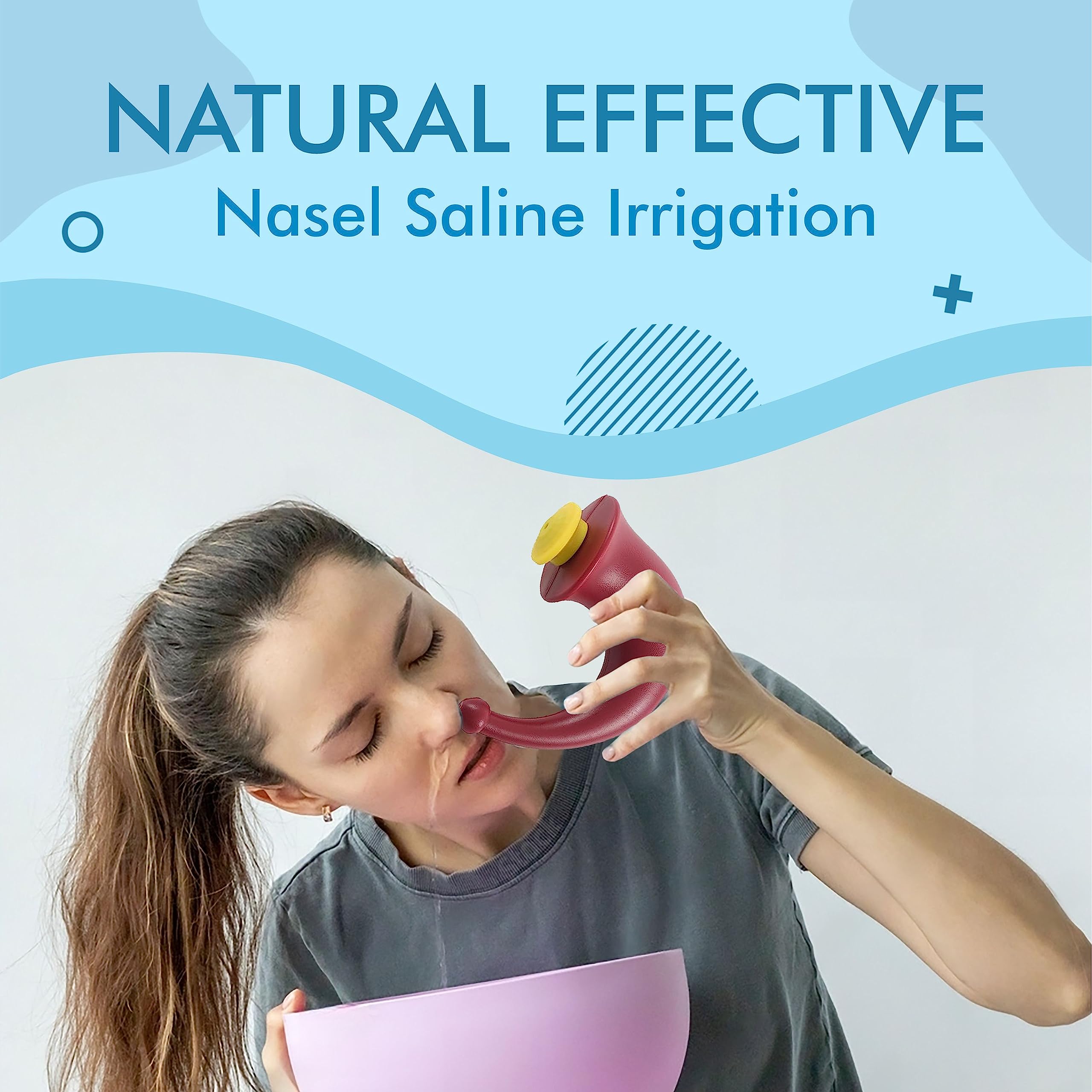 Neti Pot en forme de corne | Lota nasale | Lota nasale adulte | 200 ml | Lota nasale en plastique | Lavage nasal