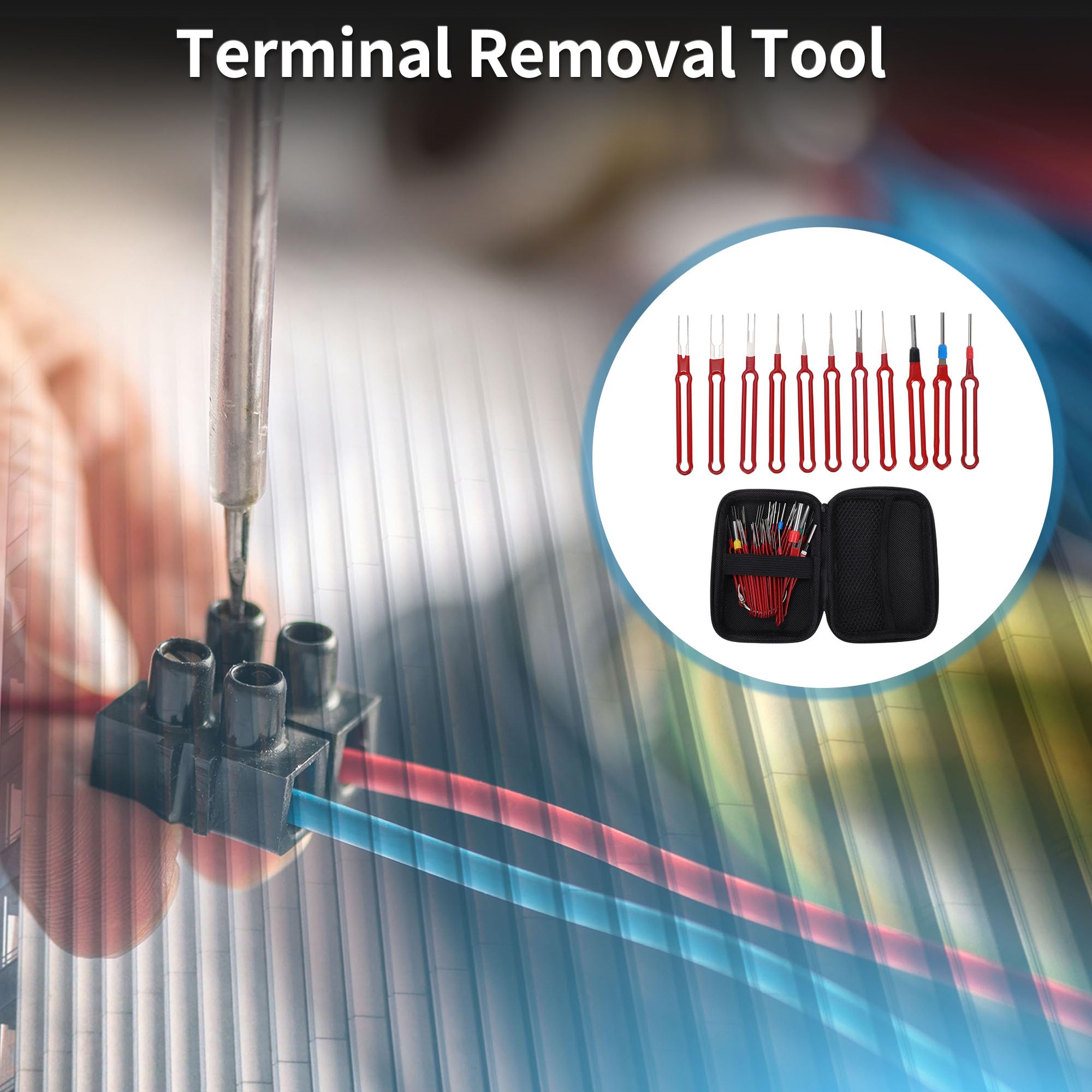 Kit di Assortimento di Strumenti di Rimozione Terminali per Auto, Camion, Moto, Barca - Kit di Estrattori di Terminali di Connettore di Filo Rosso 86 Pezzi