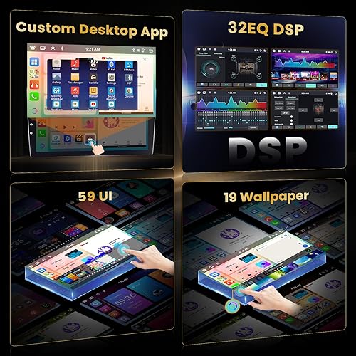 Miniatura 7 de Hikity 8 núcleos 4+64 GB para Mazda 3 2010-2013 Android Car Stereo Wireless Carplay, 9 pulgadas IPS pantalla táctil radio coche con Carplay Android