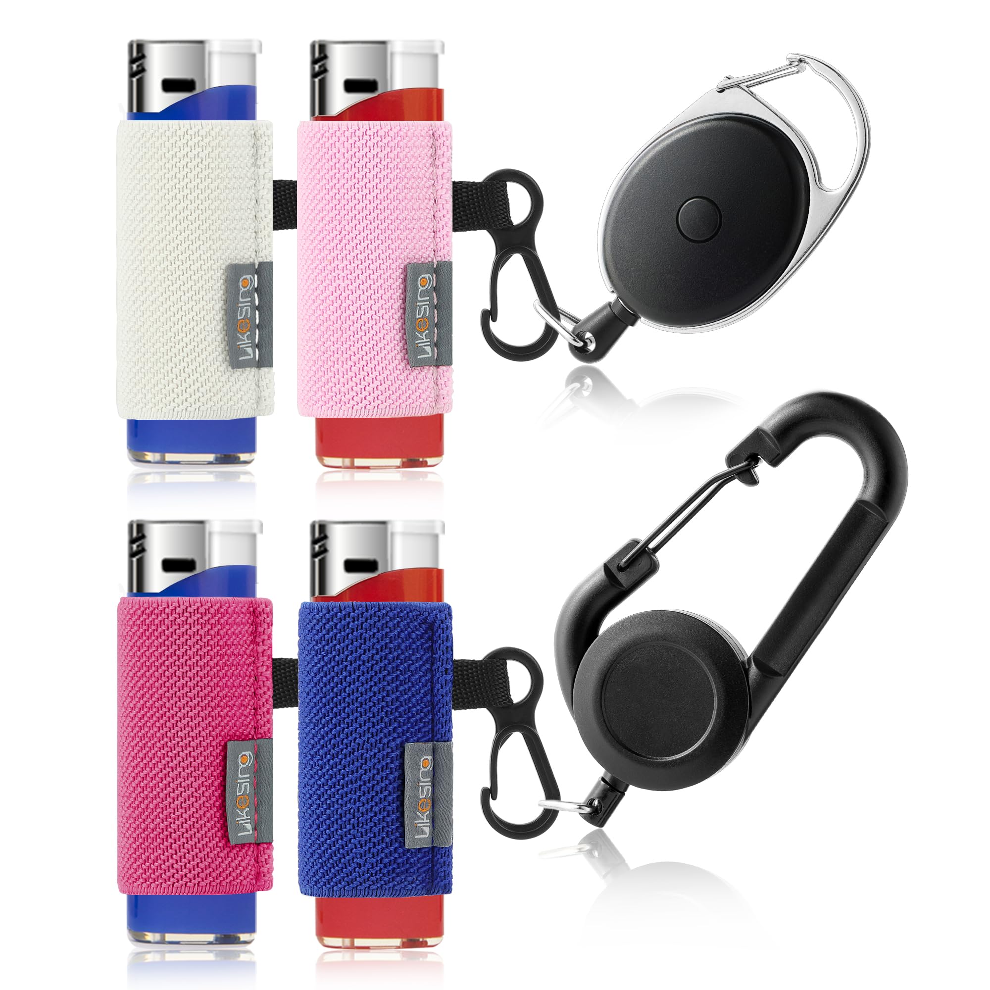 Lighter Leashes with Clip, Retractable Lighter Holder for Backpack Belt, Cool Lighters Leash Gift for Men Boys, Colorful