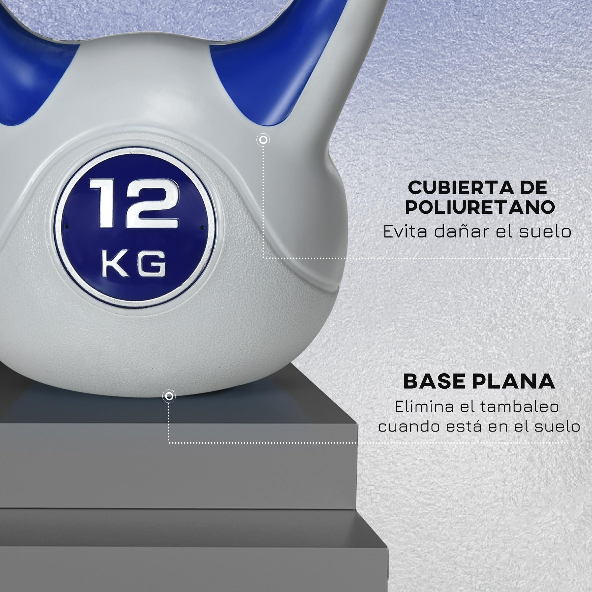 SPORTNOW Pesa Rusa 6 kg Kettlebell con Mango Ancho Violeta y Gris | Revestimiento de PU y Relleno de Arena, para Entrenamiento Culturismo, en Casa, Gimnasio