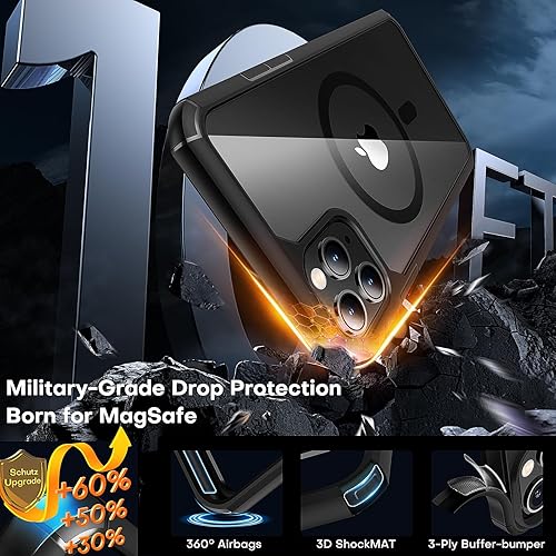Miniatura 59 de TAURI Funda 3 en 1 para iPhone 13 Pro, [no amarilla] con 2 protectores de pantalla, funda delgada a prueba de golpes para iPhone 13 Pro, color negro