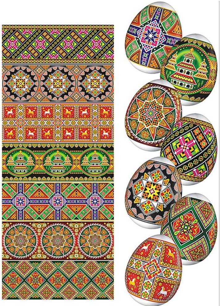 Set of 5 Sheets of Easter Egg Wraps (Decorate 35 Eggs) Heat Shrink Sleeves