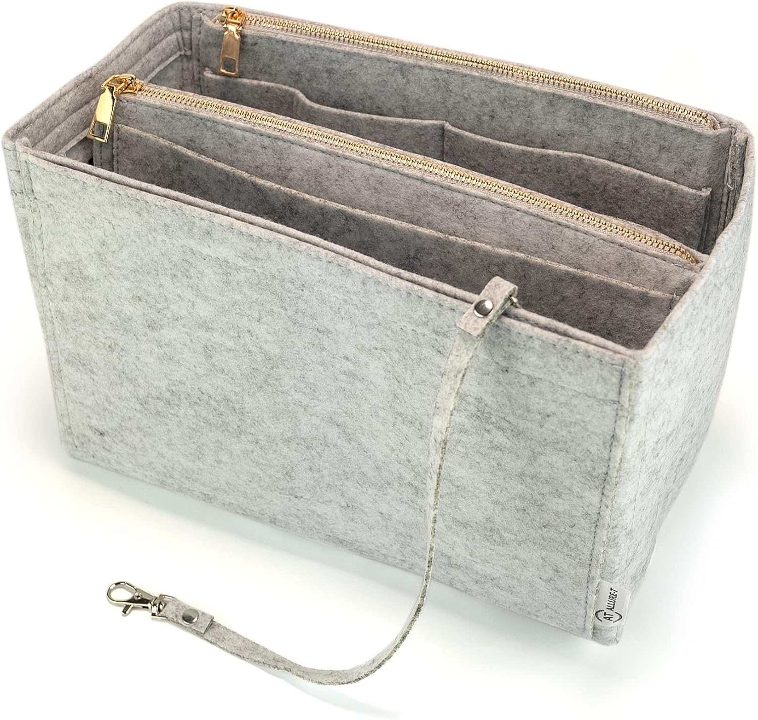 AT Allure-T Handbag Organiser Felt with Zip and Lanyard, Handbag Organiser Bag in Bag Insert, Organiser for Women's Bag