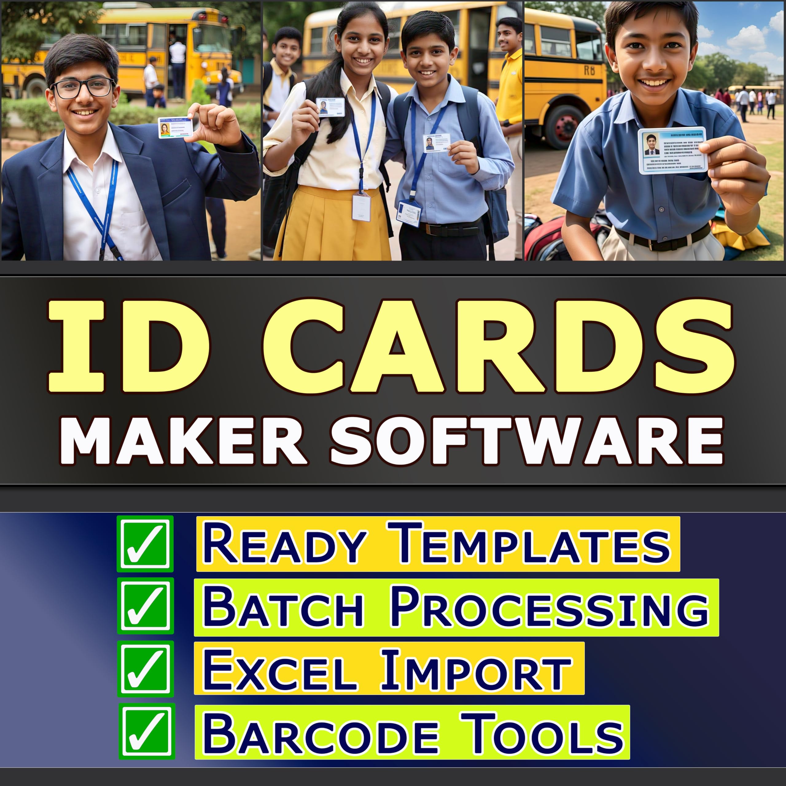 DRPU Student ID Card Maker Software ( 1 PC LICENSE ) Software Download License Card, Compatible with Windows
