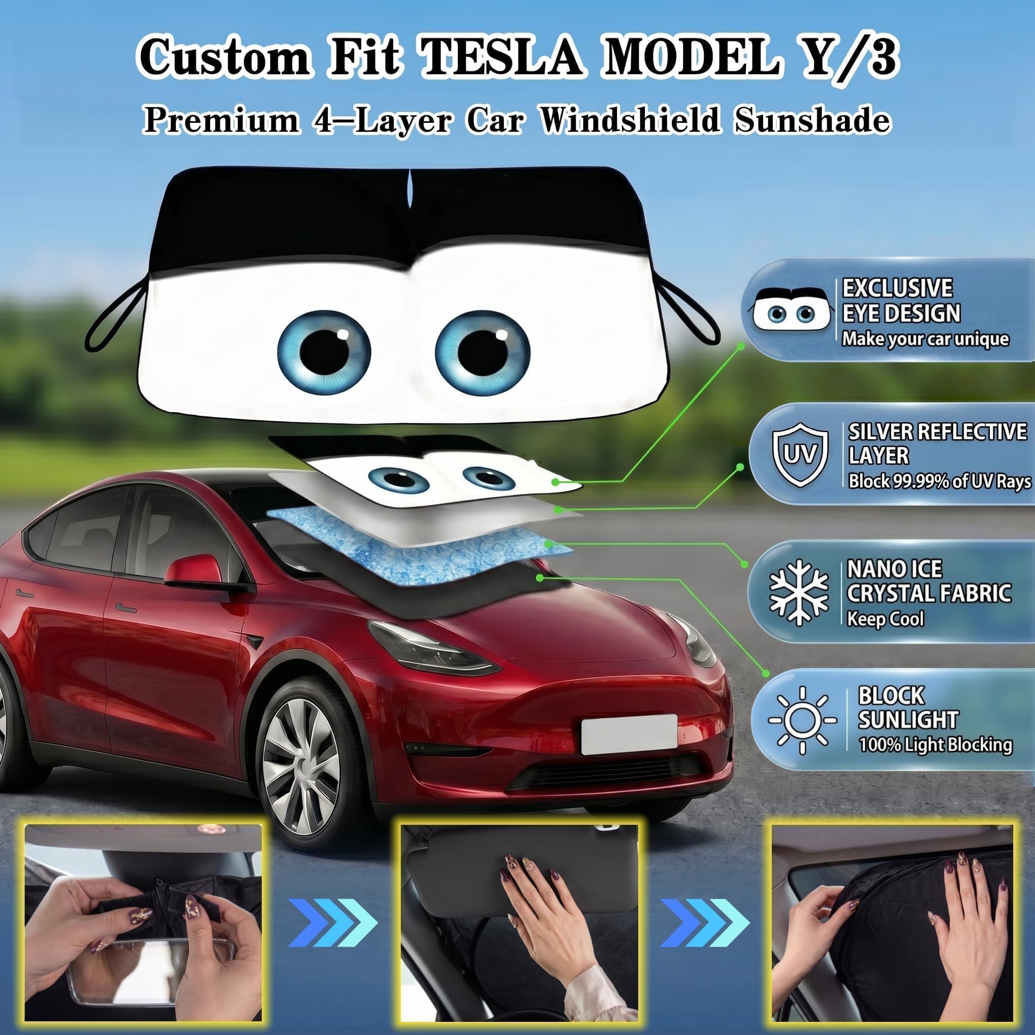 Amazon.co.jp: Tesla Model Y/3 フロントガラスサンシェード
