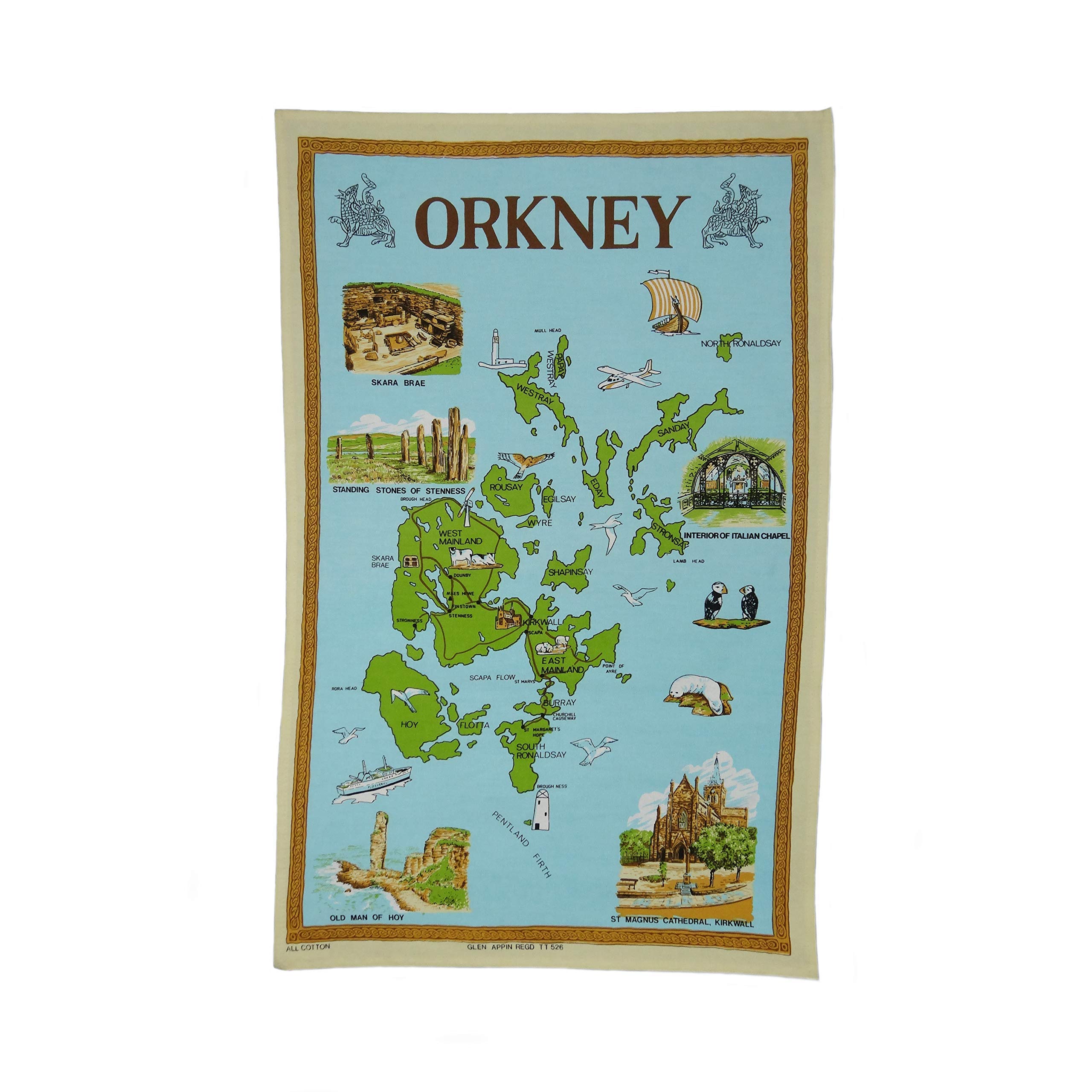 Highland Tweed 100% Cotton Scottish Colour Orkney Tea Towel Tt0526