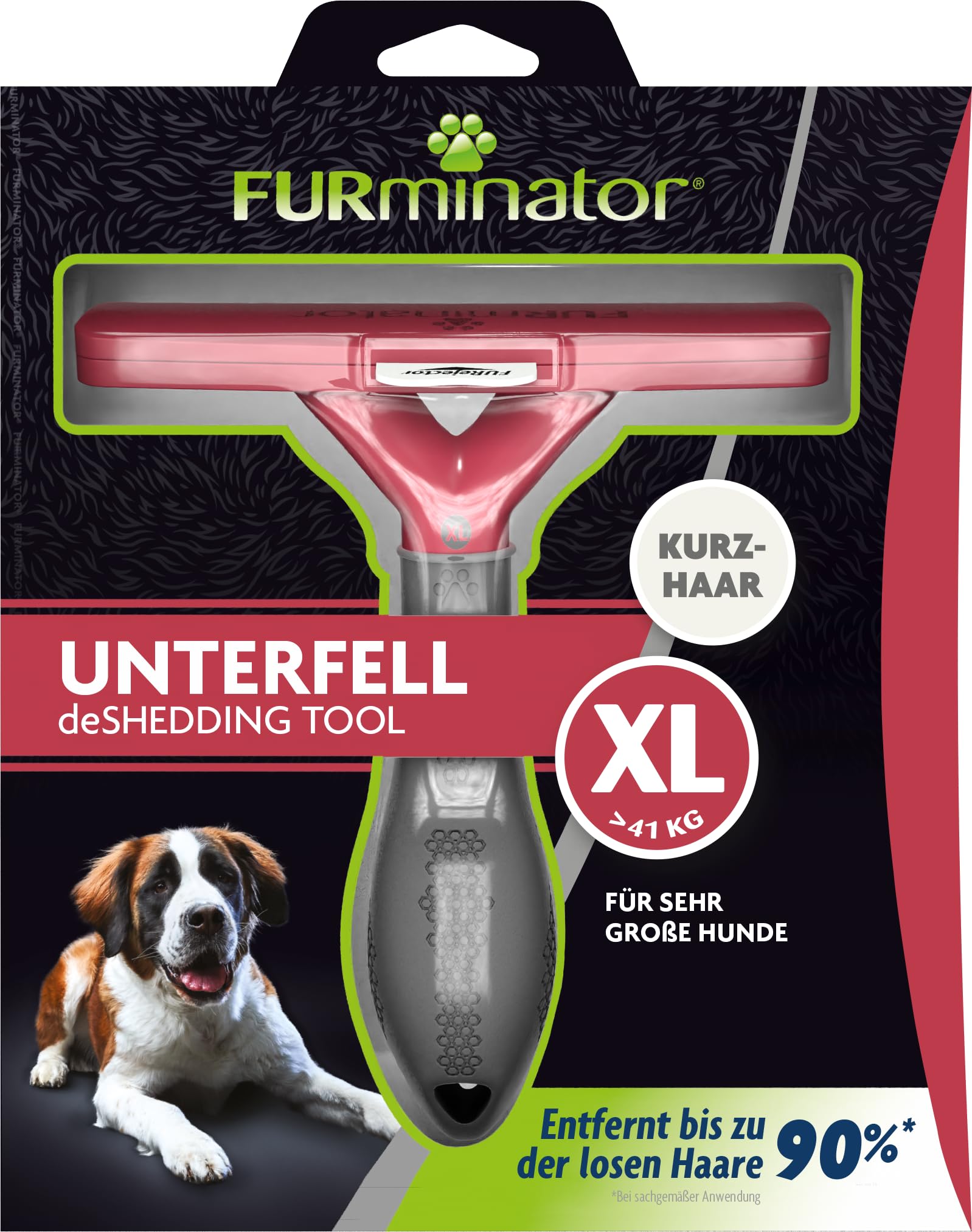 FURminator deShedding-Tool Hund Größe XL Kurzhaar - Hundebürste für sehr große Hunde zur Entfernung der Unterwolle