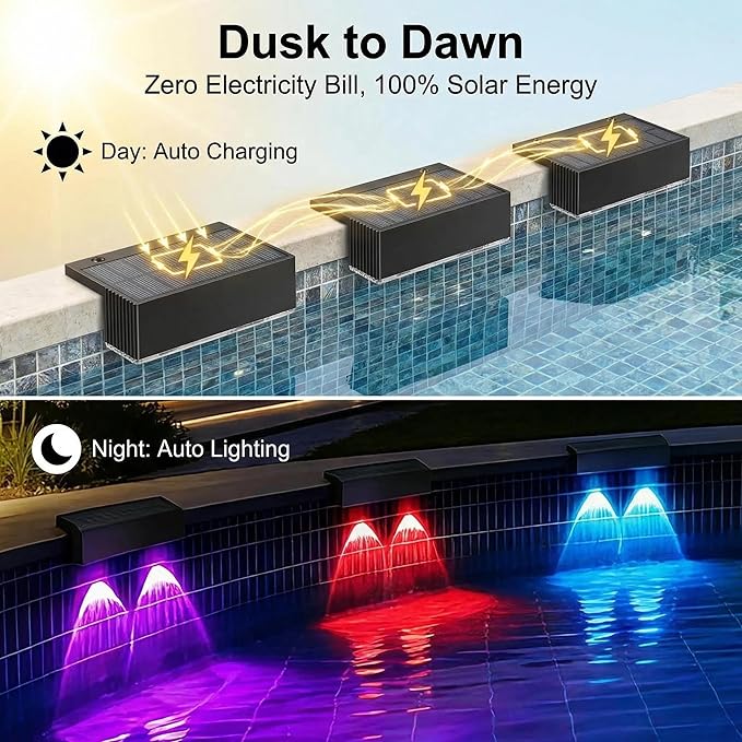 4 Luces Solares para Piscina LED VOVG, 4 Unidades, Paquete miniatura 2