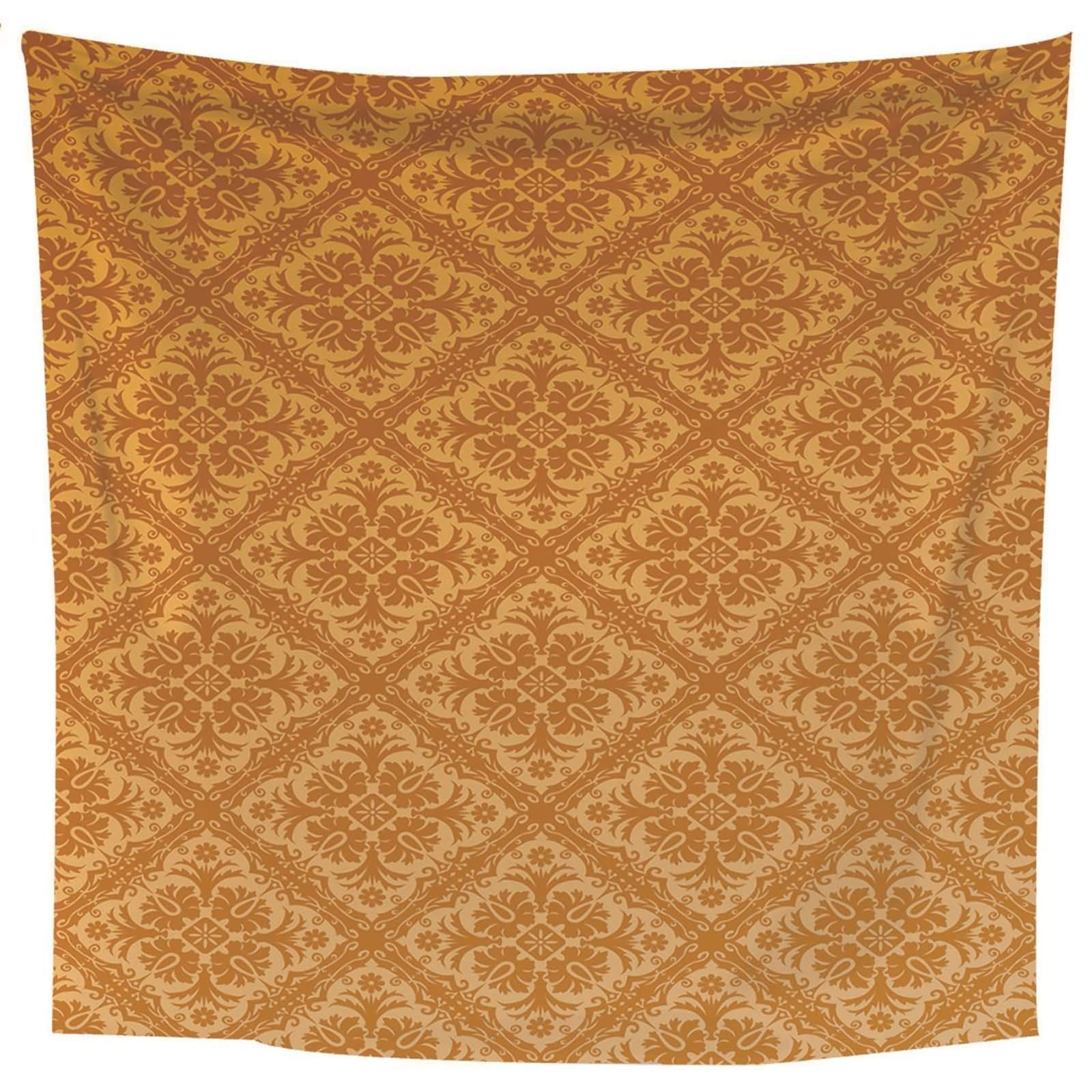 Motif floral vintage kaki sur une tapisserie murale en toile pour décoration de chambre
