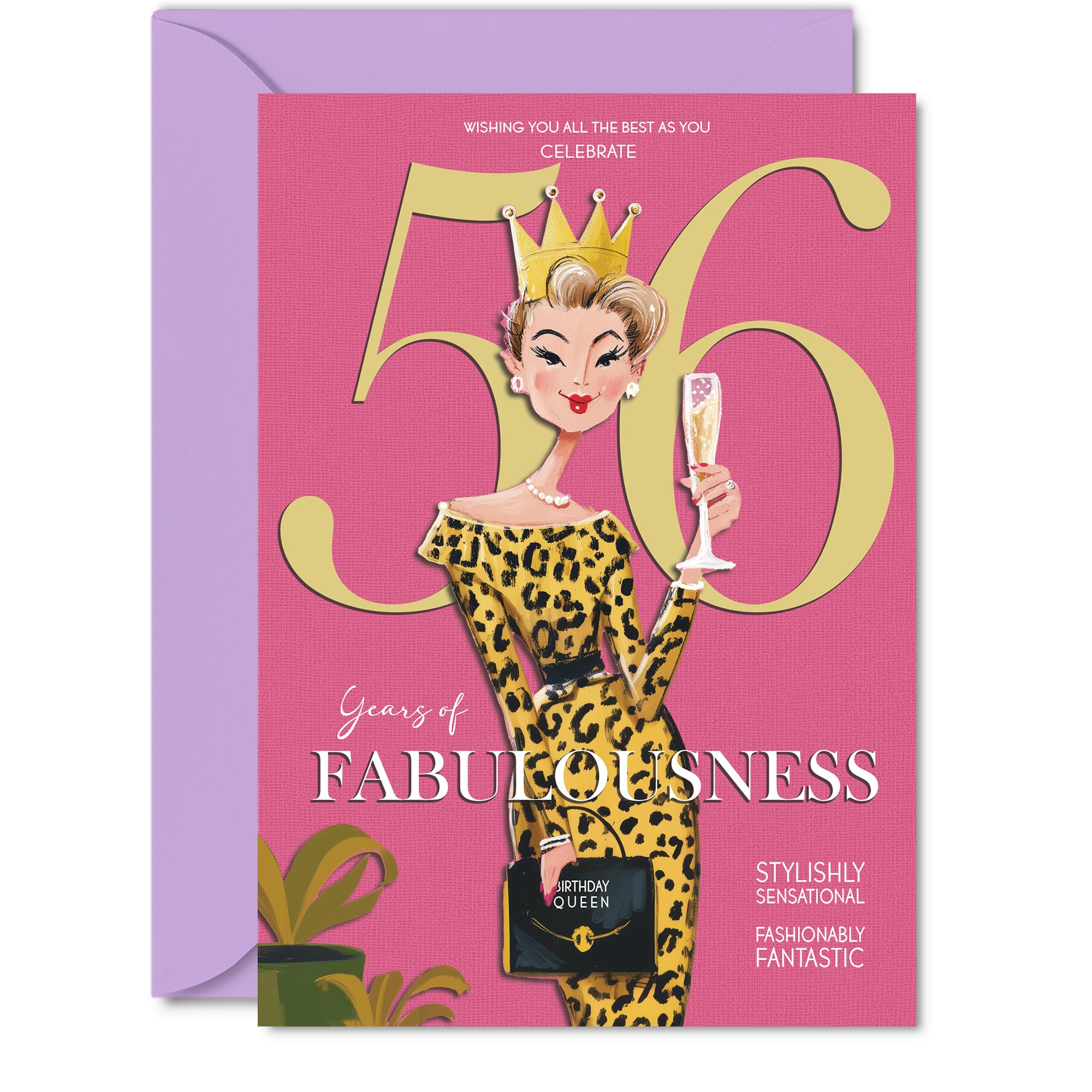56th Birthday Cards for Women - Years Of Fabulousness - Happy Birthday Card for 56 Year Old Woman Sister Colleague Friend Wife, 5x7 Inch Bday Greeting Cards