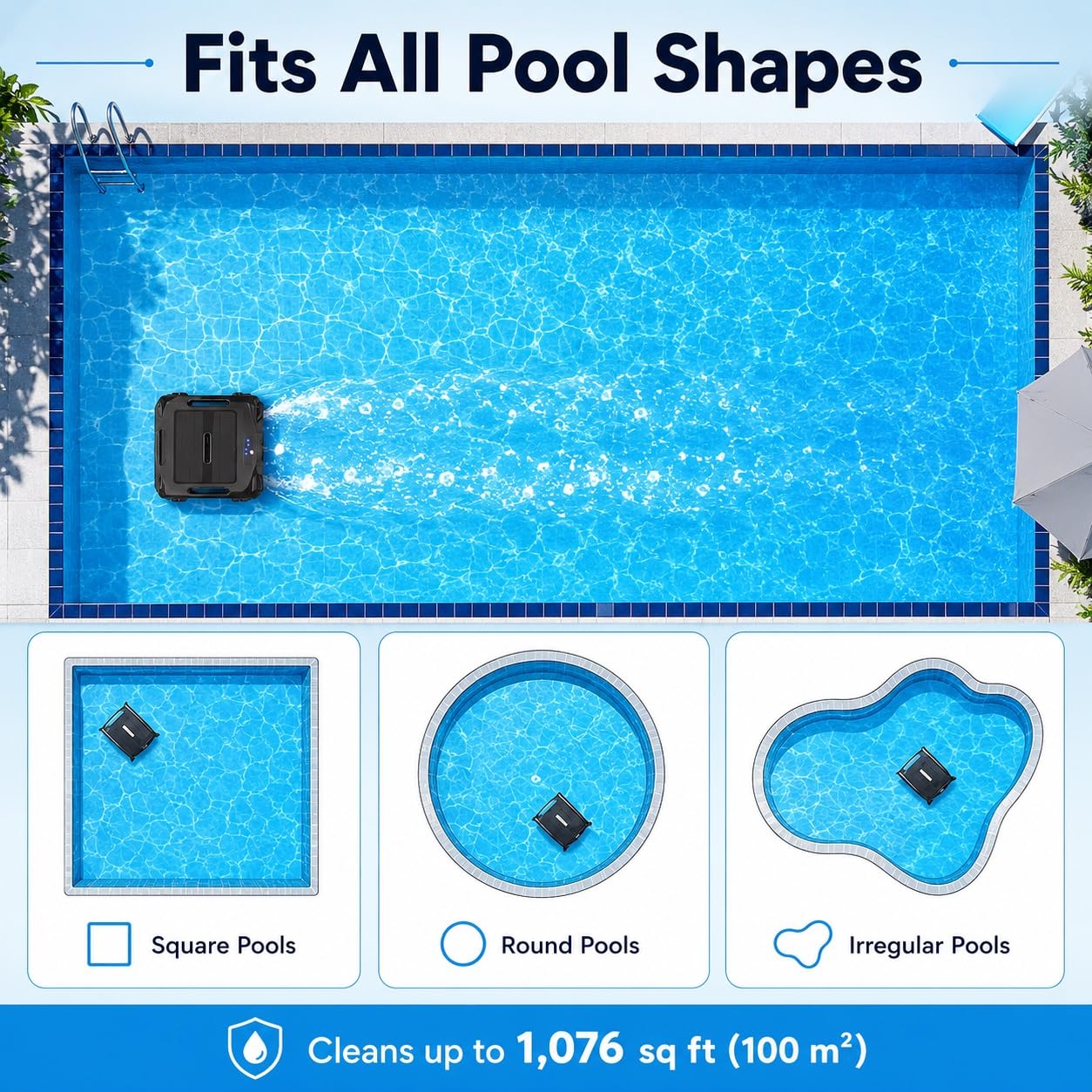 Skimmer robótico for Piscinas con energía Solar