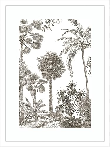 Miniatura 14 de Amanti Art Lienzo decorativo para pared enmarcado de 24 x 18 pulgadas, diseño de oasis de palma I de Wild Apple, arte de pared tropical, decoración