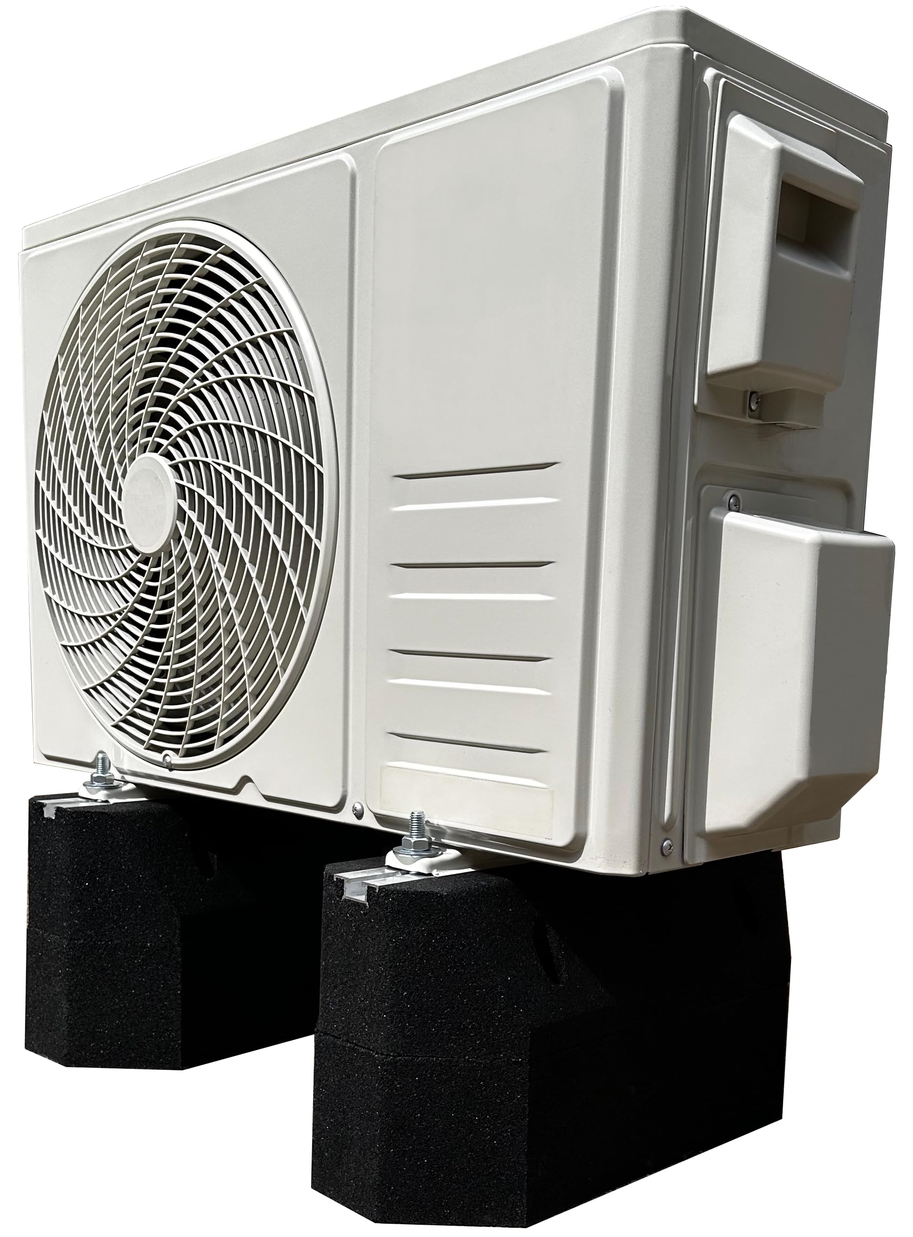 Dämpfungssockel Set 2×600 mm - 20 cm hoch Bodenkonsole für Wärmepumpen | 2 Stück Antivibrationsfüße | Montagesockel | Gummi Aufstellblocke | für Klimaanlage | für Klimagerät | Schwingungsdämpfer