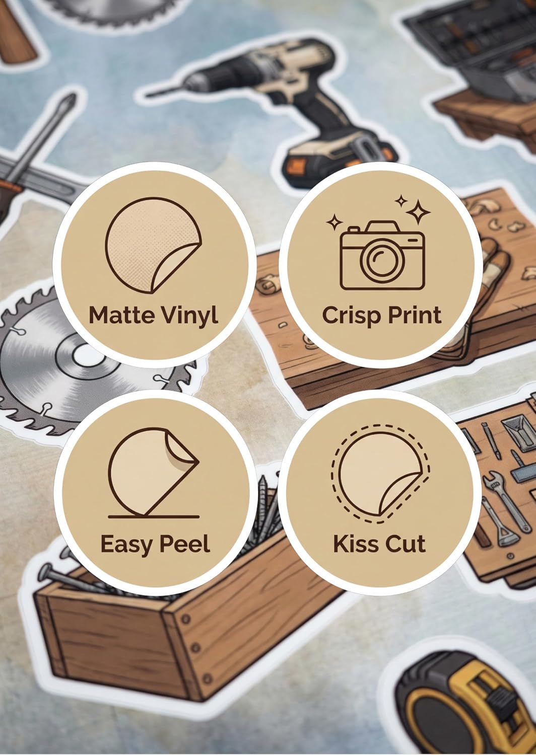 Tools Sticker Sheet, Tool & Workshop Stickers for Laptop image 4