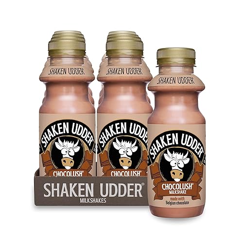Shaken Udder Chocolush Milkshake,8 x 330ml,Made with Belgian Chocolate,High in Calcium & Protein,Less Than 5% Added Sugar,Vegetarian & Gluten-Free