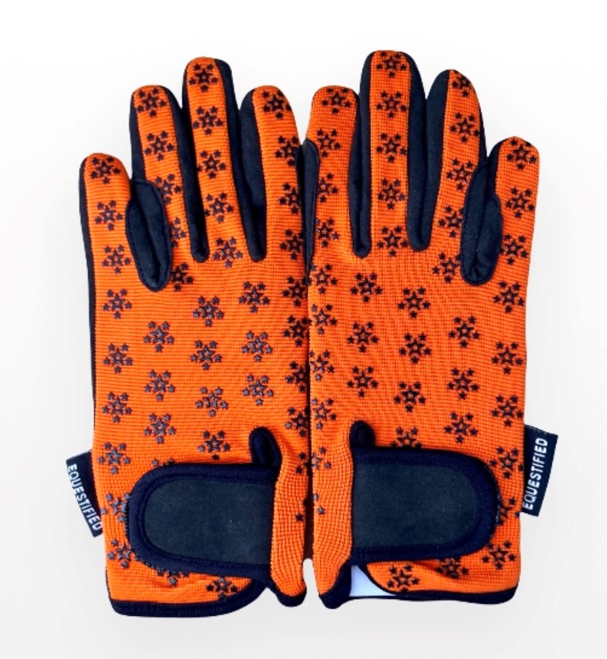 Youth Equestrian Gloves with STAR Design for Girls & Boys Children Gloves All Weather Outdoor Sports Gloves Horse Riding (8-10 Years, Orange) - Image 3