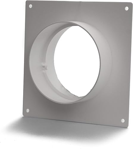 Vent Systems Conector de conducto de ventilación de aire de 4 pulgadas con brida de tubo de ventilación recto placa de conector de conductos de