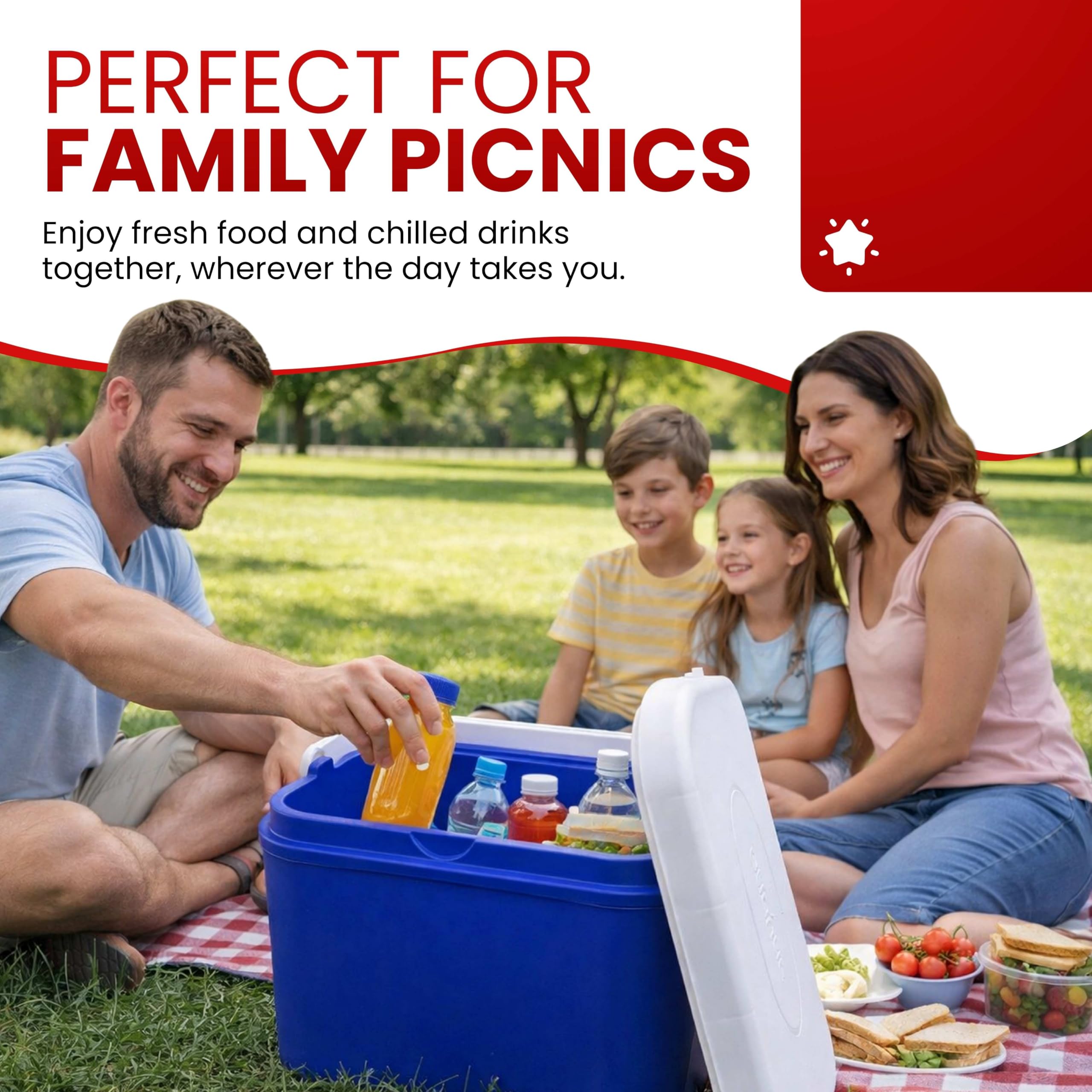 Unibos | Cool Box – Compact Insulated Ice Cooler Box for Hot or Cold Food and Drinks – Portable Ice Cooler for Camping, Picnics, Festivals, Travel, Beach, BBQs & Outdoor Adventures — view 7