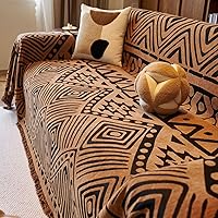 Vista 335 de VClife funda boho de sofá de felpilla para sofá seccional, funda antideslizante para sofá de 2 plazas, protector para mascotas con borlas, funda