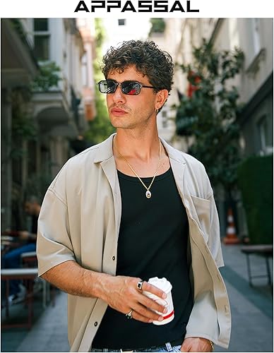 Miniatura 3 de Gafas de sol rectangulares retro delgadas para hombres y mujeres de los años 90, gafas de sol estrechas vintage con marco delgado AP3740