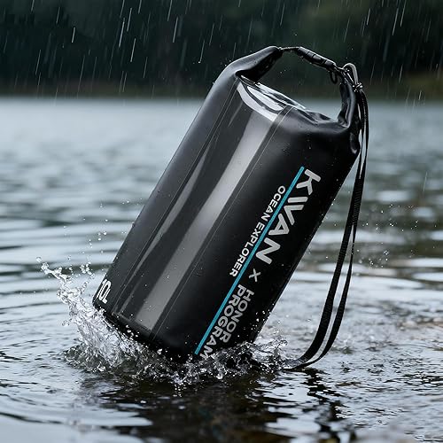 Miniatura 2 de KWAN Mochila impermeable de 10 L, bolsa seca con panel lateral transparente y bolsa enrollable que mantiene el equipo seco para kayak, rafting,