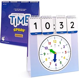 SPARK INNOVATIONS Learning Clock Teach Telling The Time Homeschool and Classroom Teaching Resources Educational Supplies Interactive Digital and Analog Clock Activity Set for Home and School