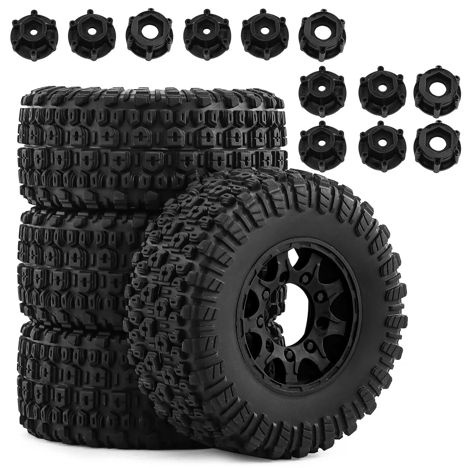 Per Traxxas Per Slash Per Arrma Per Senton Per Vkar SCTX10 Per HPI 4 Pezzi 12mm 14mm 17mm Ruota Esagonale Short Course Truck Tire RC Car Ricambi Modellini RC