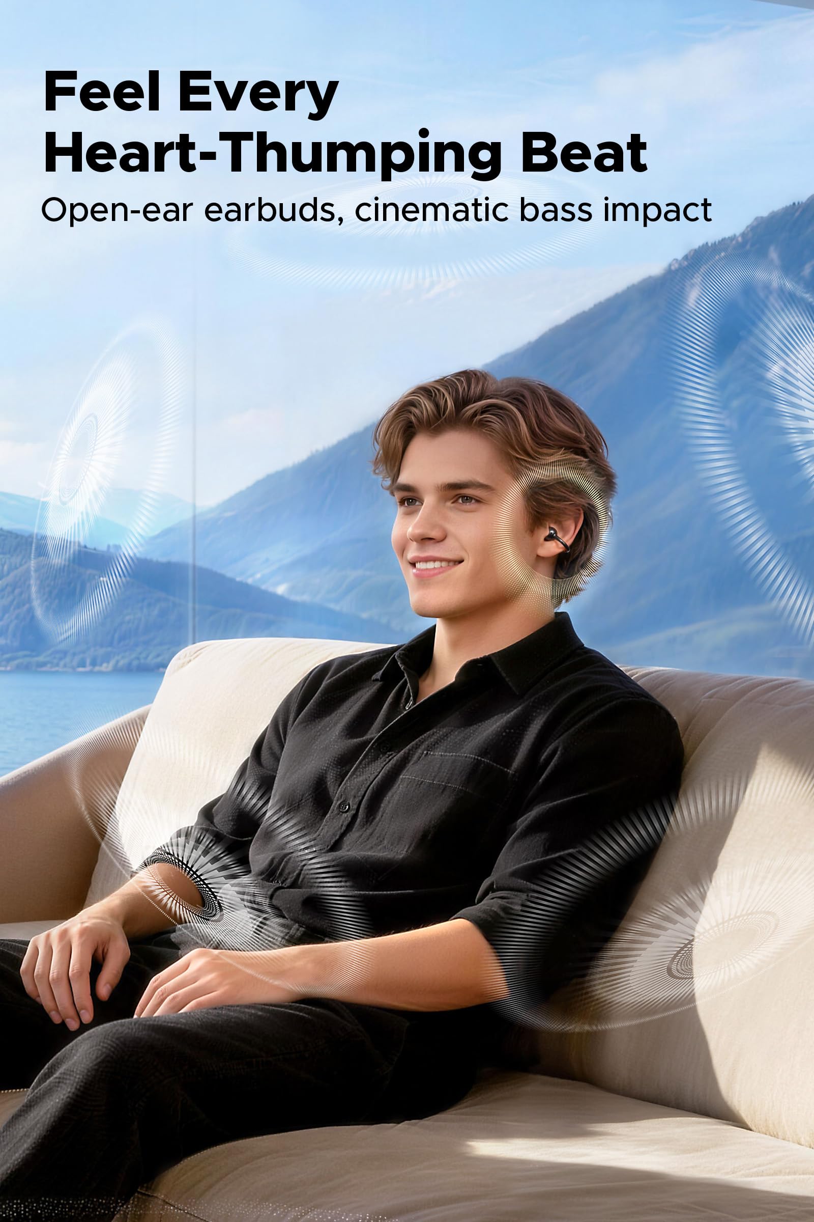 SoundPEATS UU2 Cuffie Open-Ear a Clip LDAC 42h IPX5 BT6.0 Ricarica Rapida | · Driver 12mm doppio magnete · 5,9g leggeri · tasti fisici · intercambiabili SX/DX · ENC a 2 microfoni