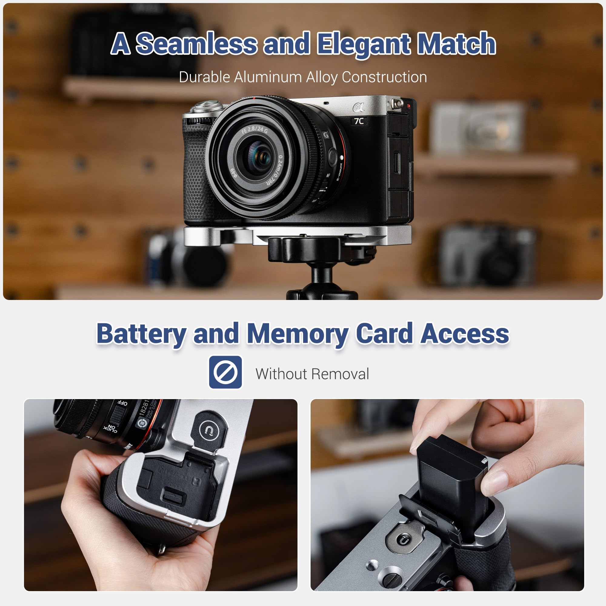 Amazon | A7C II A7C R ハンドグリップハンドグリップ、金属製ハンドル