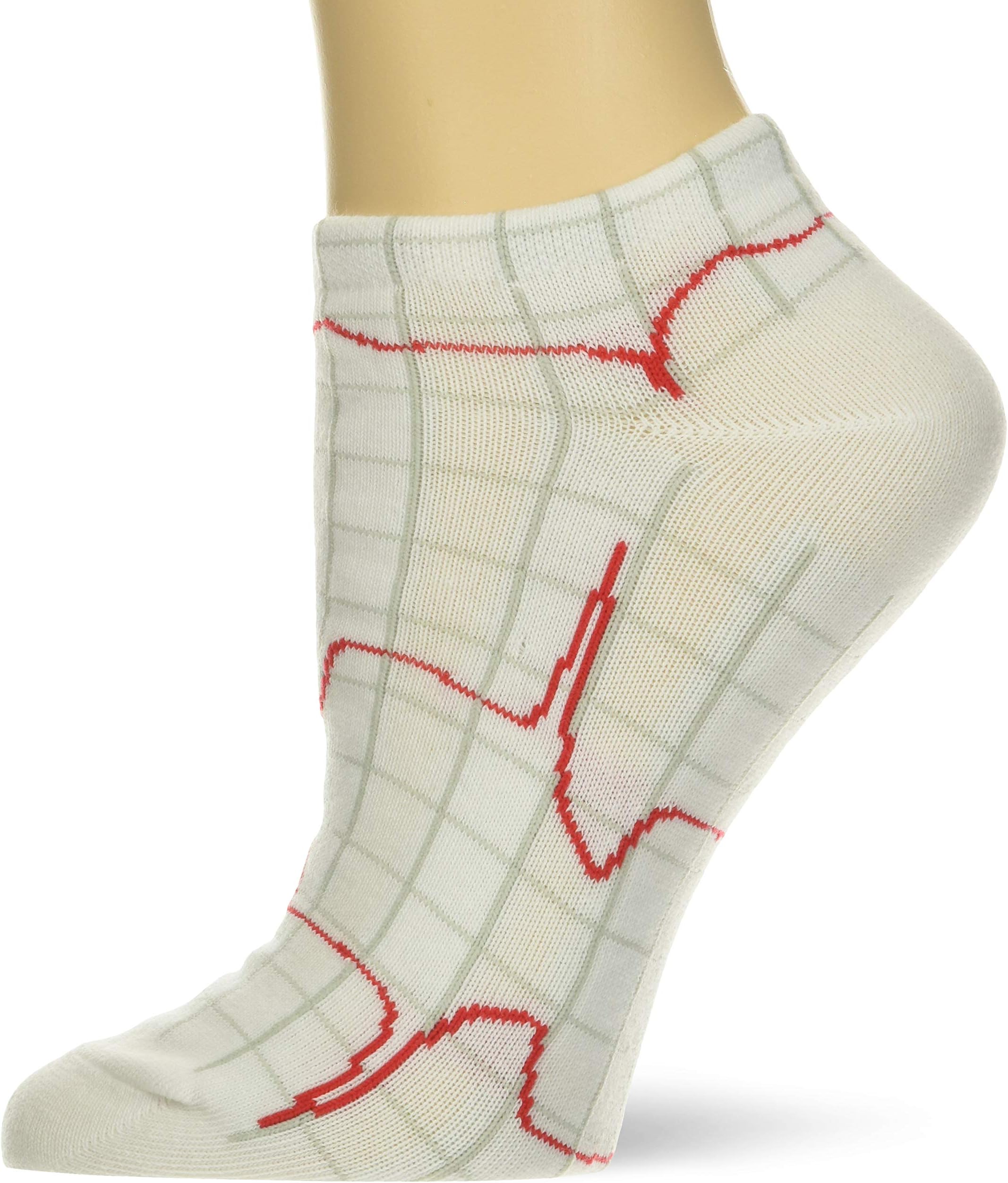 Prestige Medical Heartbeat EKG on White Nurse Ankle Socks (Model: 377-HRB)