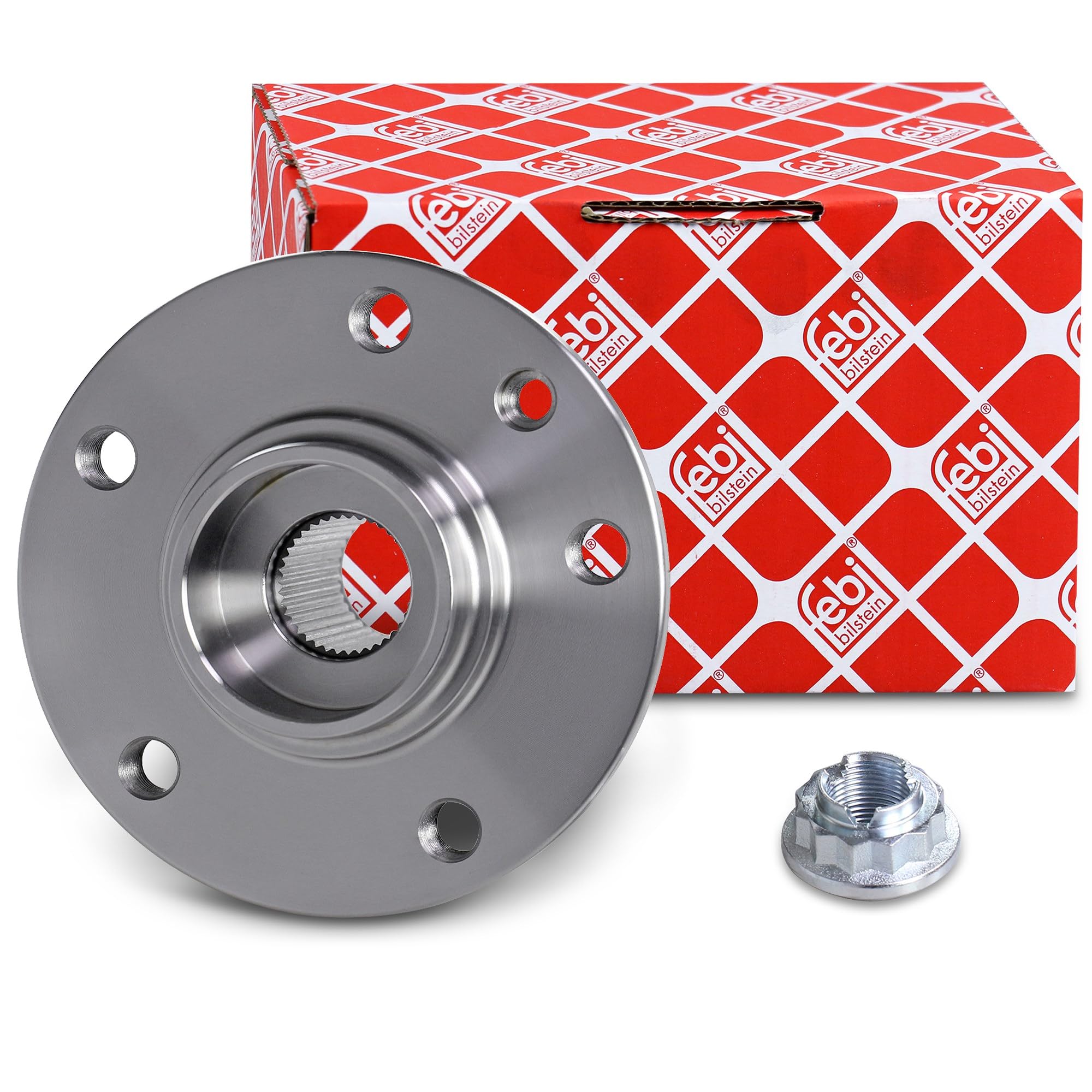 febi bilstein 34800 Wheel Bearing Kit with wheel hub and axle nut, pack of one