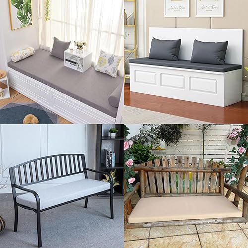 Miniatura 5 de Cojín de banco personalizado para interiores, ventana de bahía, cojín de asiento de espuma Momery, cojín largo para silla de cocina, 36 x 14 pulgadas