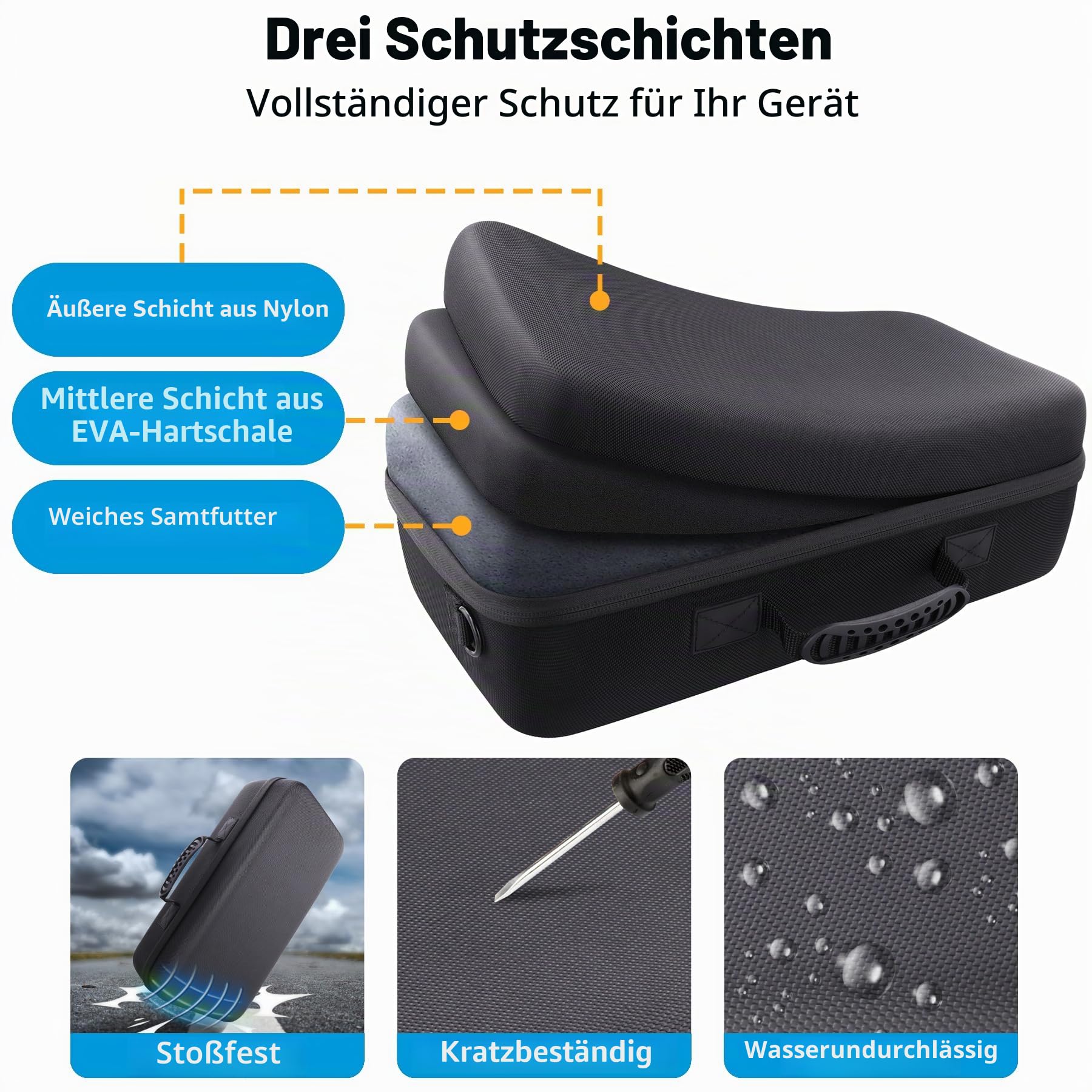 co2CREA Harte reiseschutzhülle Etui Tasche für HP Officejet 250 mobiler Multifunktionsdrucker (Nur Hülle)