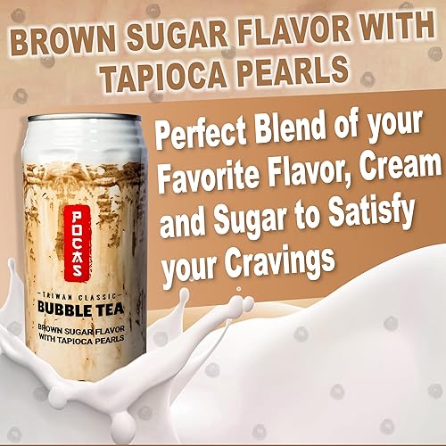 Miniatura 5 de POCAS Té de burbujas, té de leche clásico estilo Taiwán con perlas de tapioca. Listo para servir té boba, té Boba de mejor sabor del mundo. 16.5