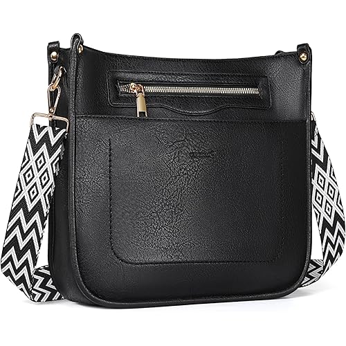 TANTOMI Crossbody Bags for Women Hobo Purses Shoulder Handbags Vegan Leather with Guitar Strap-7 Pockets