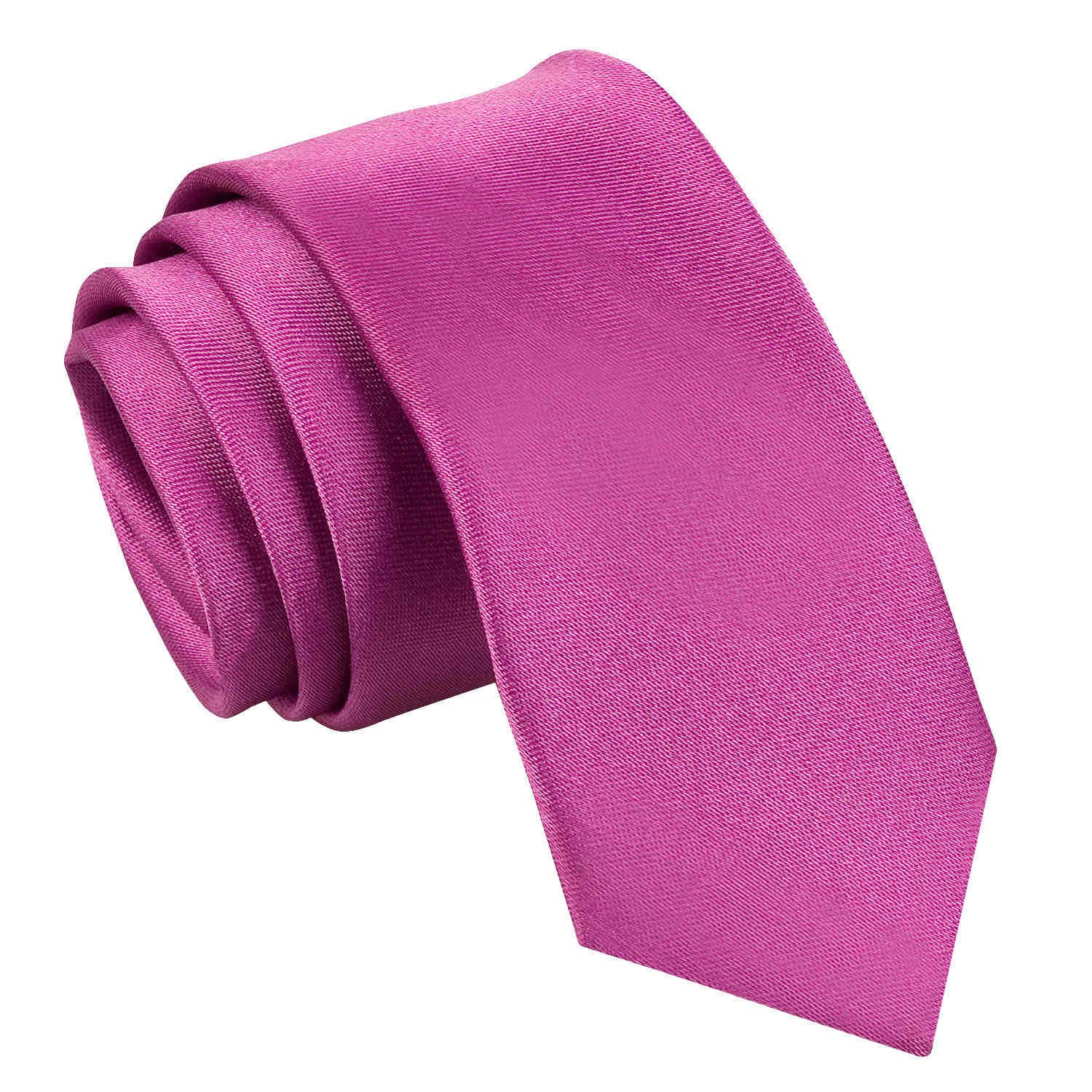 Dqt Men's Mulberry Plain Satin Tie - 5Cm Skinny Width Necktie - Wedding, Business & Formal