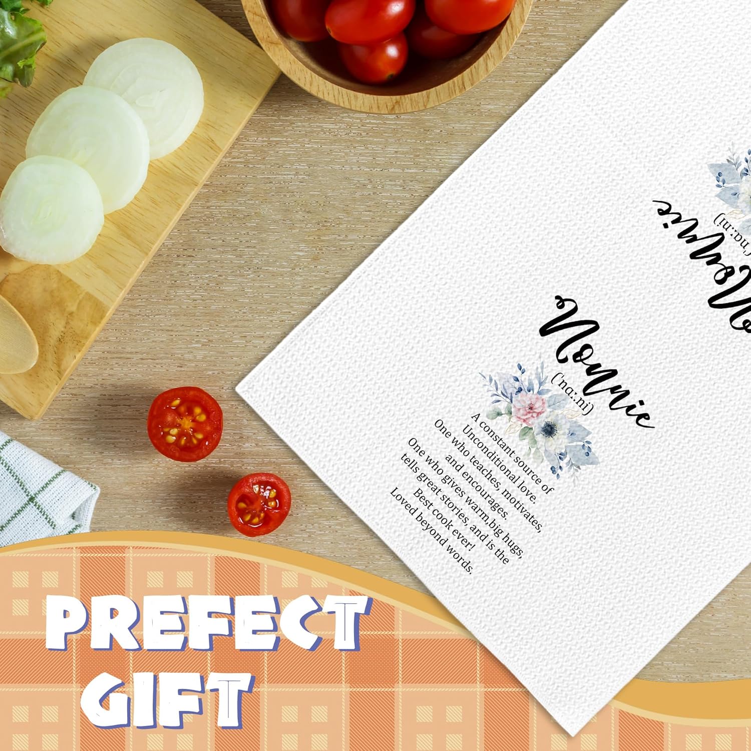 Nonnie Gifts Kitchen Towels Decor - Grandma Gifts from Grandchildren Hand Tea Towels, Grandma Grandmother Gift for Christmas Dish Towel Dishcloths Decorations for Home Kitchen, 16"x24" - Image 5