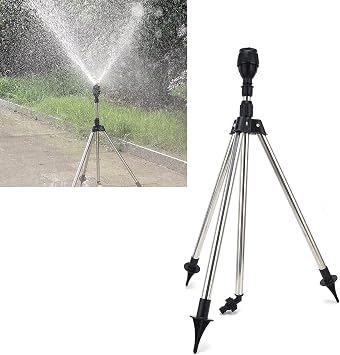 Rotating Tripod Sprinkler, Garden Sprinkler 360 Degree Telescopic Tripod Sprinkler, Rotating Pulsating Sprinkler Lawn Sprinkler Large Area, Water Sprinkler For Garden Agricultural Irrigation