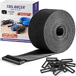 Trilancer 5M x 2CM Reusable Cable Ties, Adjustable Hook and Loop Straps with 25 Buckles, Cut to Length, Ideal for Wire Management, Cord Organizer, and Cable Straps, Black