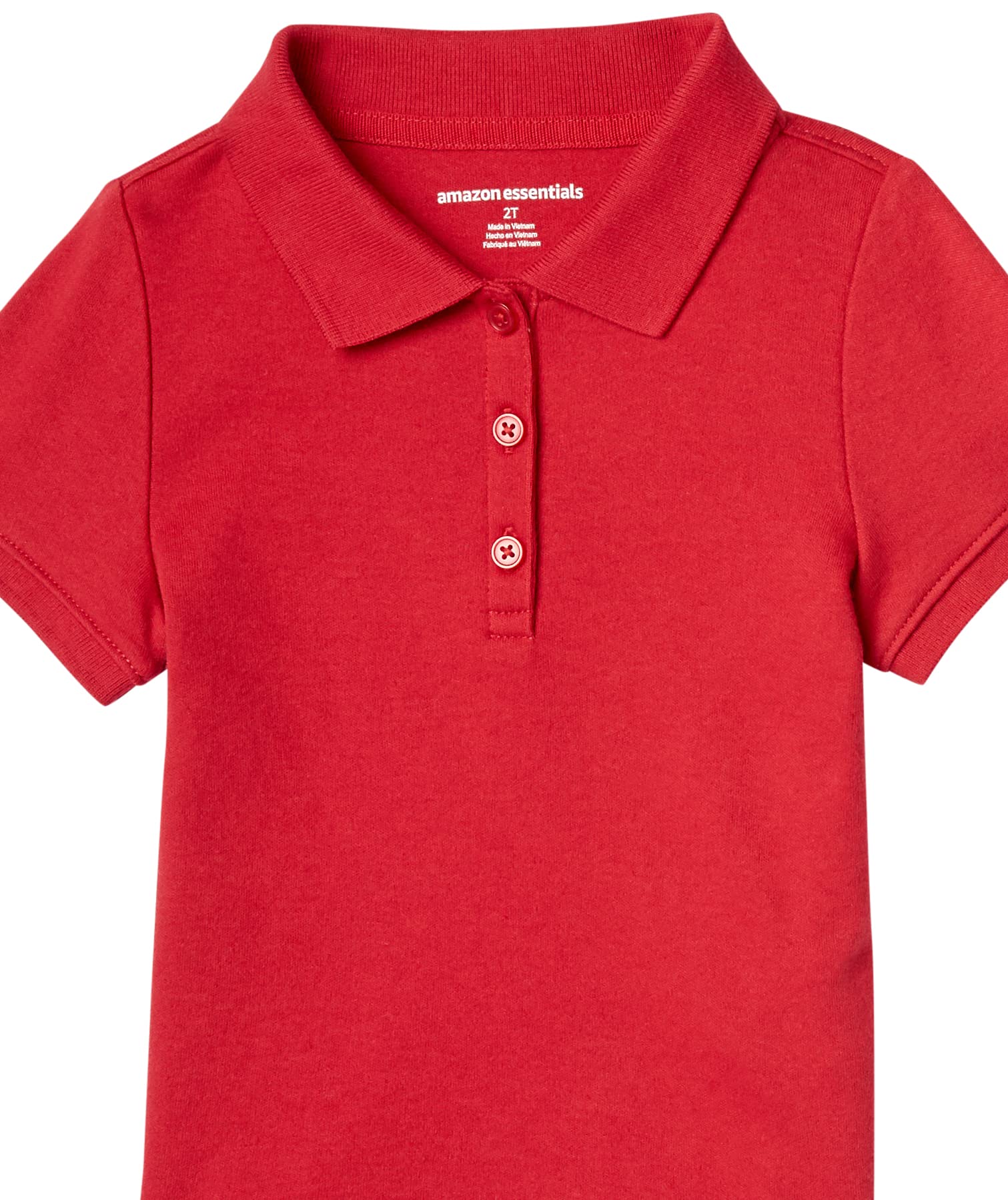 Amazon Essentials Niñas Polo de Uniforme de Doble Punto y Manga Corta