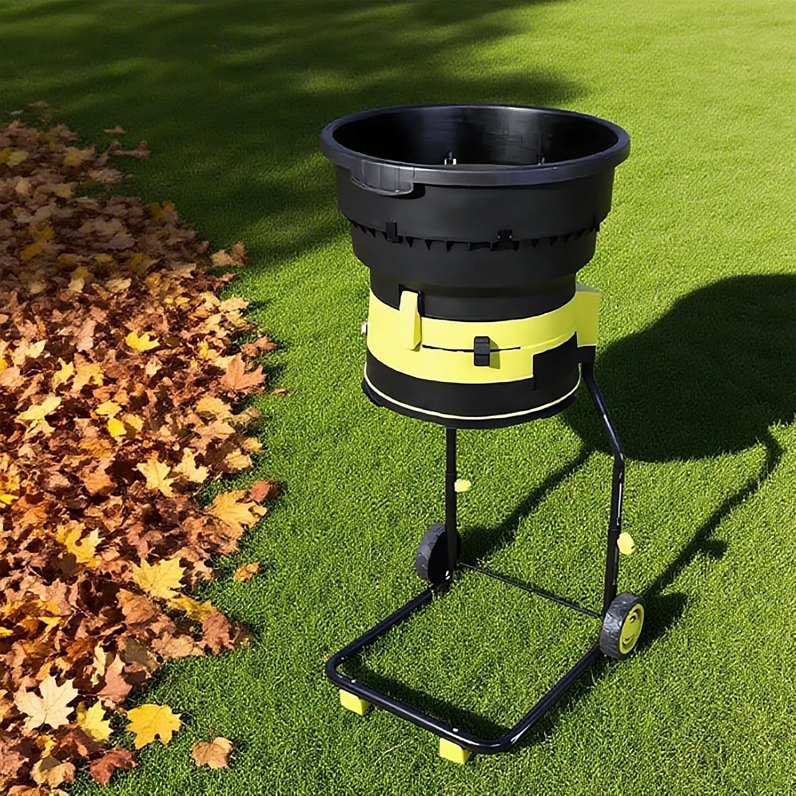 Trituratore elettrico senza lama con ruote e borsa di stoccaggio, 2500 W, 8000 giri/min, per la pulizia del giardino e il compostaggio