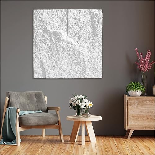 TroyStudio Paneles de pared de ladrillo de piedra sintética, 11.7 x 11.7 x 1.8 pulgadas, paquete de 4 paneles de pared 3D, azulejos decorativos