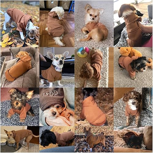 Miniatura 111 de Jecikelon - Sudadera con capucha y bolsillos, cálida para invierno, para perros pequeños, ropa de abrigo para chihuahuas, disfraz para cachorros