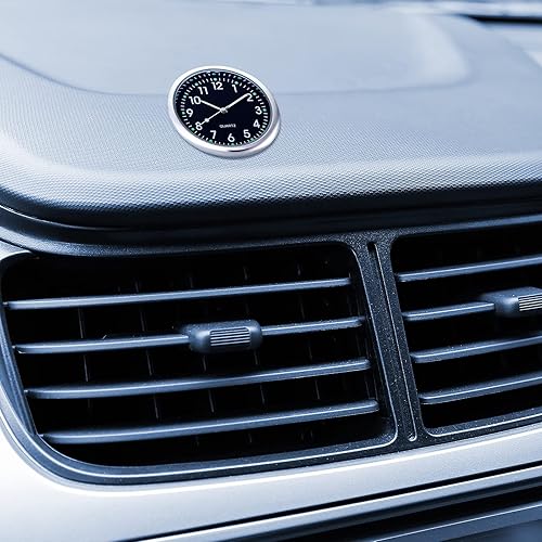 Miniatura 6 de Reloj de 2 piezas para pegar en el tablero de instrumentos del automóvil, mini reloj luminoso para ventilación de automóvil, reloj para salpicadero,