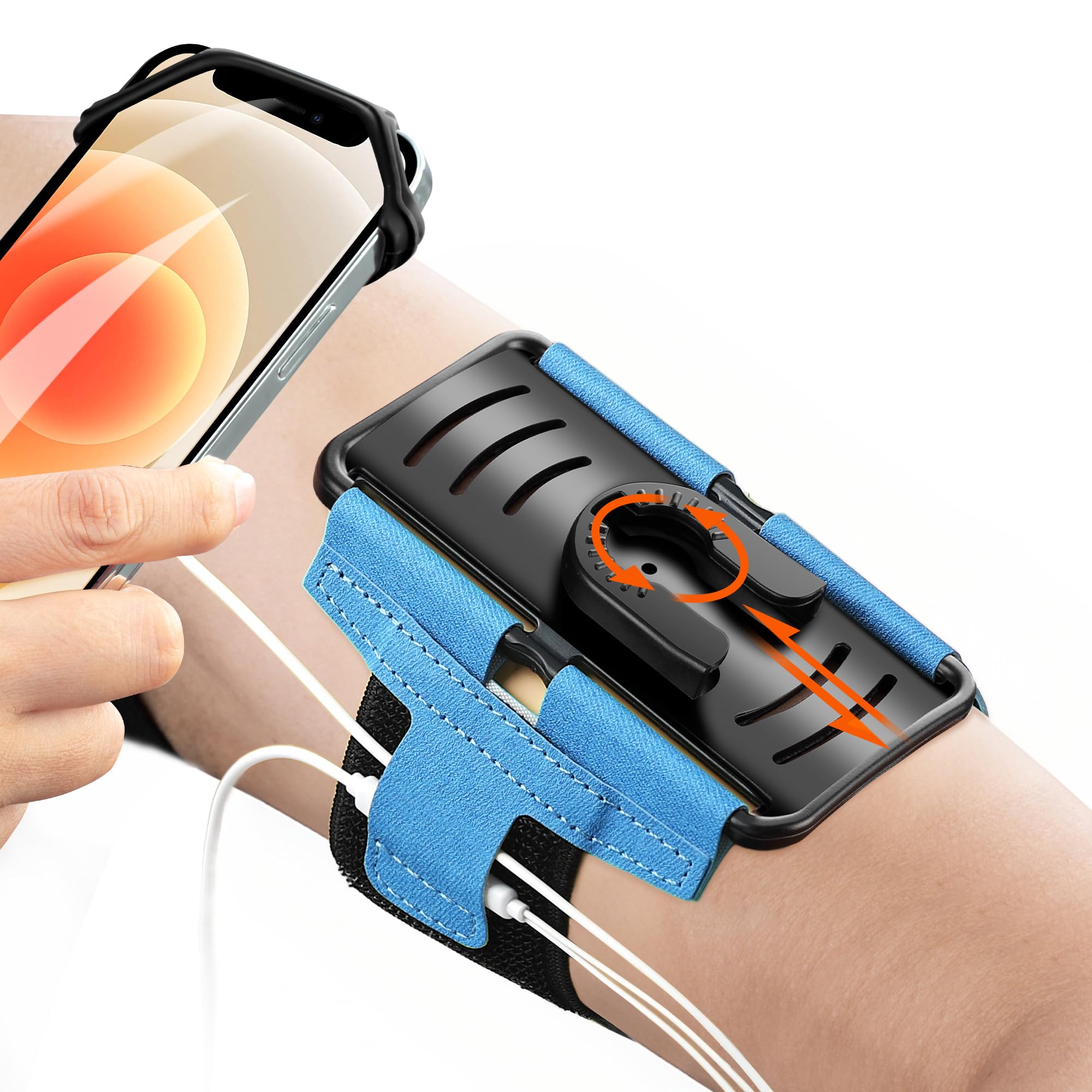 Newpponn Cell Phone Holder Armband - Reflective & Adjustable Wristband Strap Arm Bands Case Compatible with iPhone 16 15 14 13 12 Mini Pro Max Plus