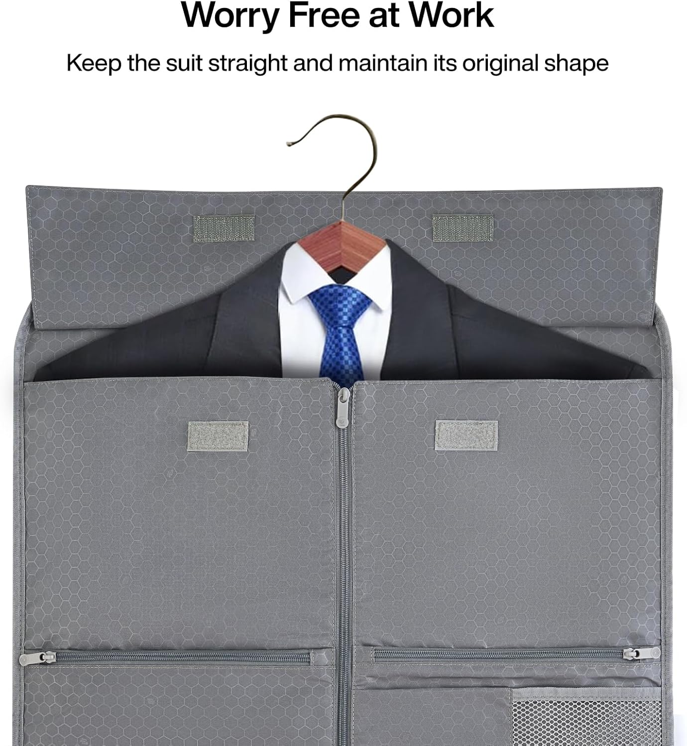 MILADA Convertible 2-in-1 Garment Duffel Weekender Bag Carry On Garment Bags for Travel Hanging Clothes Suit Bag Foldable Personal Item Business Overnight Bag with Shoe Compartment, Light Grey - Image 7