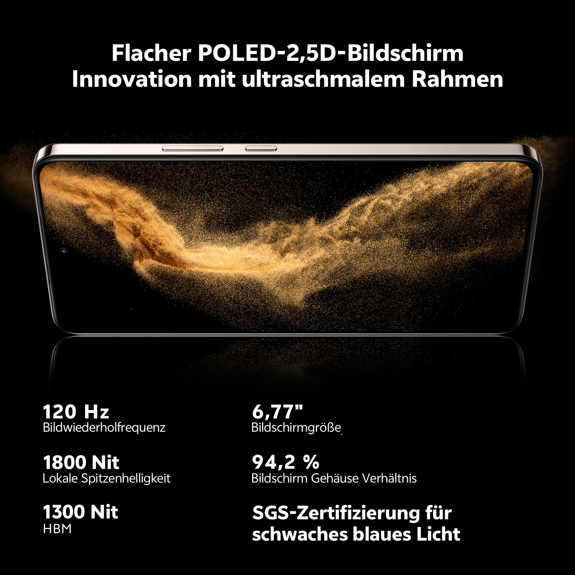vivo V50 Lite 4G Smartphone, 8G+256G, 6,77" 120Hz P-OLED-Bildschirm, 50MP Sony Hauptkamera, Aura Light, 5200 mAh Akku, 90W FlashCharge, IP65, 400% Lautstärke & Dual-Stereo-Lautsprecher, Dual Sim Handy