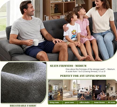 Miniatura 13 de asunflower Sofá cama modular modular con cama extraíble, sofá cama de 6 plazas, sofá cama con almacenamiento en forma de U, sofá cama para sala de