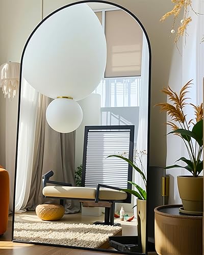 Vista 65 de Espejo de pie arqueado de 71 x 28 pulgadas, espejo de pie dorado de longitud completa para dormitorio, sala de estar, vestidor, espejo alto más